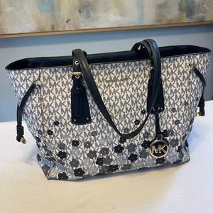 Michael Kors Navy w/ Flowers Tote Some marks